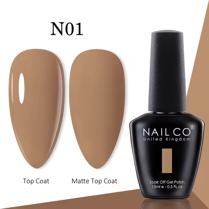 NAILCO-esmalte en Gel para uñas, barniz semipermanente para uñas, serie negra, 333 colores, azul, Nude, rojo, UV LED, 15ml - 1