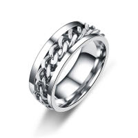 Anillos de cadena giratorios de titanio de acero para mujeres y hombres, anillo giratorio de descompresión, anillo de cadena multifuncional, anillo abridor de botellas, regalo - details 1