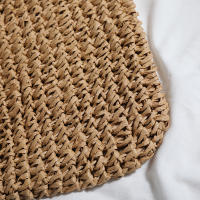 Bolso de playa de verano para mujer bolso de ratán tejido hecho a mano paja de gran capacidad bolso de hombro de cuero para mujer nuevo bohemio - details 29