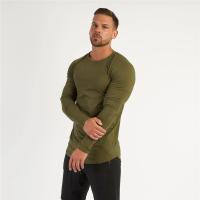 Gym T-Shirt Men Spring Cotton T-Shirt Fitness Men Solid Sports Tshirt O-neck Long Sleeve Tops Men Slim Fit Tee Shirts - details 11