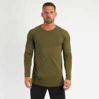 Gym T-Shirt Men Spring Cotton T-Shirt Fitness Men Solid Sports Tshirt O-neck Long Sleeve Tops Men Slim Fit Tee Shirts - details 9