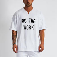 Men Casual Cotton Short Sleeve Loose T-shirt Bodybuilding Shirt Loose High Quality T Shirt Gym Fitness Tops Hip Hop Streetwear - details 6