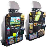 Organizador de Asiento Trasero de Coche con Pantalla Táctil Soporte para Tableta + 9 Bolsillos Protectores de Asiento para Niños y Niñas - details 8