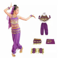 Traje De EspectáCulo De Danza India Para NiñOs, Traje De Danza Del Vientre, Traje De Baile éTnico, 6 Piezas - details 1