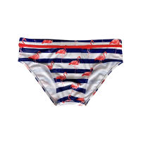 Jessborn-Calzoncillos de natación para hombre, traje de baño a rayas de flamenco, pantalones de natación de cintura baja a la moda, ropa de playa para adultos, primavera caliente - details 6