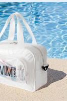 Bolso de playa para natación con bolsillo para zapatos, bolso cruzado grande para viajes, deportes, lavado, bolsas transparentes para secar y mojar de corta distancia - details 4