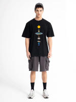 Camiseta con Estampado de Planetas del Sistema Solar para Hombre, Prenda Holgada, Manga Regular, Diseño Cósmico, Ropa de Moda, Informal, Gran Tamaño - details 9