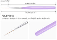 Kit de Manicura KADS Pinceles para Uñas para Dibujar y Pintar Tiras de Flor 5Pcs con Cubierta - details 7