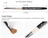 Pincel de Uñas KADS Kolinsky Sable Acrylic para Diseño de Arte de Uñas Herramienta de Manicura Seguro para Uso Profesional y Doméstico - details 6