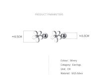 Flower Earrings Studs 925 Sterling Silver Fine Jewelry Minimalist Beautiful Stud Earrings For Women Silver 925 Korean - details 2