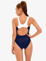 Trajes de baño mujer 2025 Traje de baño de una pieza Azul marino Deportivo Ropa de playa - details 3