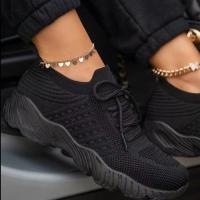 Women Thick Bottom Sneakers Mesh Casual Shoes Solid Women's Shoes Comfortable Breathable Summer Outdoor Ladies Lace Up Flats - details 4