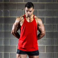 Gym stringer tank top fitness men musculation vest bodybuilding clothing print undershirt solid tank tops - details 5