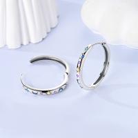 Gran oferta 2025 pendientes de aro con circonita brillante estrella luna sol pendientes redondos circulares de plata 925 para mujer joyería de compromiso de boda - details 15