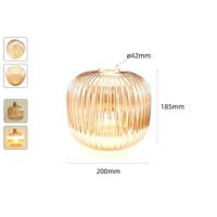 Reemplazo de pantalla de lámpara de vidrio Vintage E27, patrón de linterna de piña de diamante, cubierta de vidrio amarillo para iluminación colgante de arte, 42mm, E26 - details 14