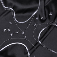 A-Z-collar colgante de acero inoxidable para mujer, cadena pequeña, letra parpadeante, estrangulamiento, cadena de hoja, capas - details 5