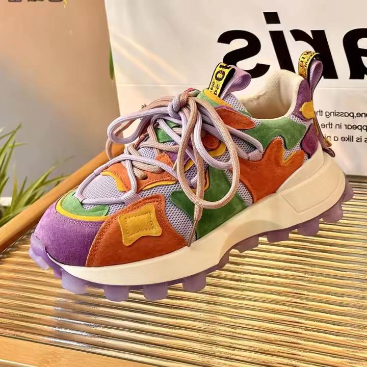 Zapatos deportivos de moda para mujer, calzado informal de suela gruesa versátil, personalizado, antideslizante, para las cuatro estaciones - 1