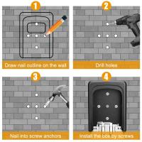 Caja de Almacenamiento de Contraseña Anchtek Resistente al Agua Montaje en Pared para Exteriores Caja de Llave Metálica de 4 Códigos Moderna de Aluminio con Sistema de Alarma - details 7