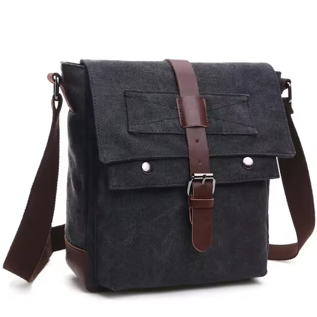 Bolsas de mensajero Retro para hombre, bolsos de lona vintage, bolso de viaje para el trabajo y ocio, bolsos cruzados de negocios, maletín - 1