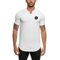 Summer Casual Breathable Quick Dry T Shirt Men V-neck Slim Fit Short Sleeve Shirts Gym Bodybuilding Fitness Hot Sale T-shirts - details 8
