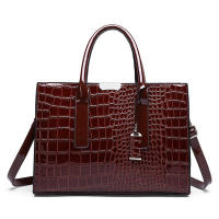 Bolso de mano de lujo para mujer, bandolera de charol PU de diseñador de cocodrilo, bolso de hombro Retro - details 8