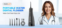 Irrigador bucal portátil con 5 puntas de chorro, 5 modos de limpieza de 3 presiones de agua, tanque de agua de 300 ml, hilo dental impermeable IPX7 - details 0