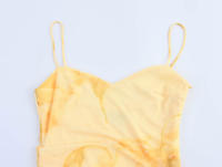 TRAFZA Vestido midi de moda para vacaciones de verano para mujer, estampado de flores, tul sin mangas, plisado, con cremallera lateral, vestidos de playa forrados - details 3