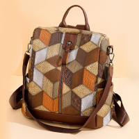 Mochila a cuadros de cuero PU suave para mujer, morral grande, bolsa de viaje, mochila escolar grande para Gir - details 12