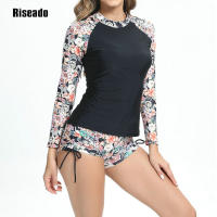 Traje de baño atlético de manga larga para mujer, conjunto de Tankini de dos piezas, talla grande - details 1
