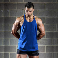 Gym stringer tank top fitness men musculation vest bodybuilding clothing print undershirt solid tank tops - details 3