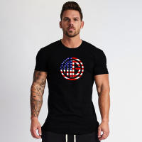 Gym Sport T Shirt Summer Brearhable Absorb Sweat Cotton Shirt Men Workout Fitness Tops Man Casual Fashion Short Sleeve Print Top - details 2