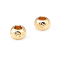 Cuentas de ojo de libélula de latón de Color dorado de 18K con patrón, cuentas espaciadoras de barril de bola redonda, fabricación de joyería, accesorios de pulseras Diy - details 6