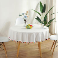 Mantel de Lineno para Mesa Redonda Ideal para Café, Té, Recepción, Fiesta - details 22