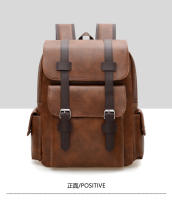 Nuevas mochilas con hebilla de cinturón, bolsos casuales retro británicos, mochilas de cuero PU suave, bolsos de viaje de gran capacidad para salir, mochilas escolares unisex para estudiantes - details 26