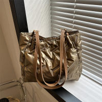 Bolsos de mano acolchados de gran capacidad para mujer, bolsos de hombro acolchados de algodón de plumón, bolsos de axilas de moda para niñas, bolsos hinchados de invierno - details 1