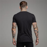 New Men Slim V-neck Print Short Sleeve T-shirt Outdoor Fitness Casual Hip Hop Fashion Summer Cotton T Shirt Workout Muscle Tops - details 5