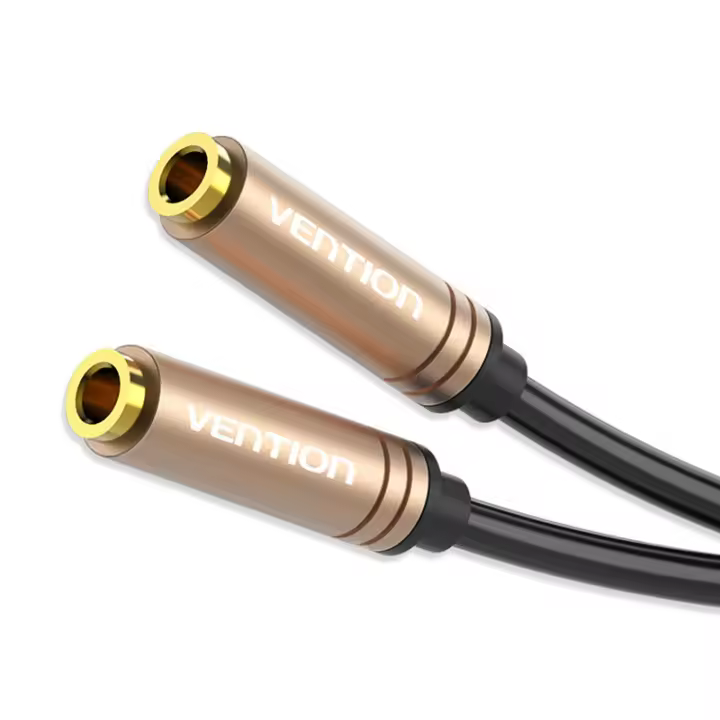 Vention Jack Cable de Audio estéreo hembra a hembra de 3,5mm Cable de extensión auxiliar chapado en oro para auriculares, portátil, teléfono, Cable auxiliar PS3 - 1