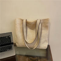 Bolso de mano tejido de paja para mujer, elegante, informal, con asa superior, Retro, a la moda - details 18