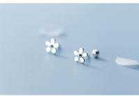 Flower Earrings Studs 925 Sterling Silver Fine Jewelry Minimalist Beautiful Stud Earrings For Women Silver 925 Korean - details 1