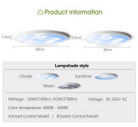 Lámpara de techo LED de estilo cielo con Control remoto, luz regulable de Luna, 24W, 42W, CA 85V-265V, para dormitorio, sala de estar y cocina, aplicación inteligente - details 3