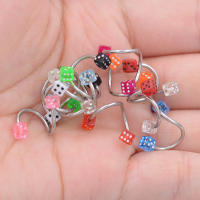 Piercing de hélice de 5 piezas, barra de 1,2x10mm con bola cuadrada de 3mm, pendiente, bola en forma de S, Piercing para nariz y labio - details 2