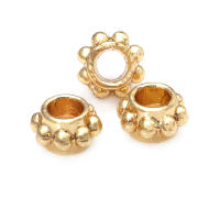 Cuentas de ojo de libélula de latón de Color dorado de 18K con patrón, cuentas espaciadoras de barril de bola redonda, fabricación de joyería, accesorios de pulseras Diy - details 1