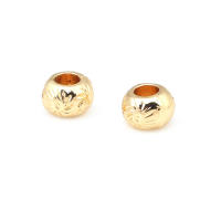 Cuentas de ojo de libélula de latón de Color dorado de 18K con patrón, cuentas espaciadoras de barril de bola redonda, fabricación de joyería, accesorios de pulseras Diy - details 8