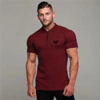 European and American style Fashion Zip Print Polo Tees Mens Cotton Slim Polo Shirts with Short Sleeve Fitness Polo T-Shirt - details 16