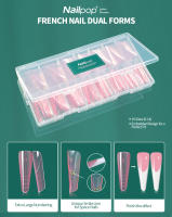 Moldes Nailpop French Nail de doble forma para extensiones de gel polivinílico, 15 tamaños con marcas de números grandes para manicura francesa, 150 unidades/caja - details 0