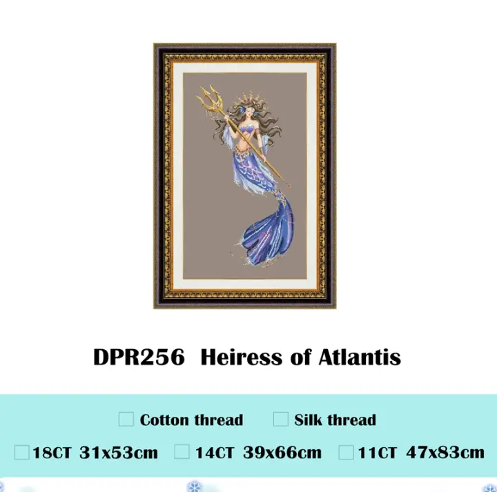 Kit de bordado de Cruz Heiress of Atlantis, tela aida, lienzo de café, hilo de algodón, cuentas, puntada, juego de manualidades, 18CT, 14ct, 11CT - 1