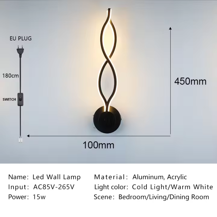 Lámpara Led de pared moderna para el hogar, candelabro de iluminación de interior, nórdico, para dormitorio, mesita de noche, decoración - 1