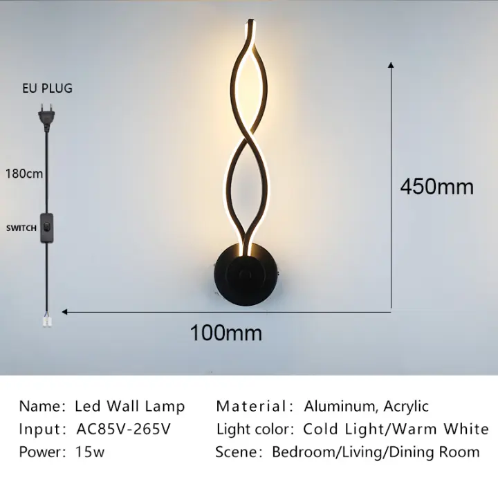 Lámpara Led de pared moderna para el hogar, candelabro de iluminación de interior, nórdico, para dormitorio, mesita de noche, decoración - 1