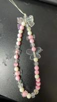 Correa para teléfono con diseño de oso rosa coreano, mariposa, flor, cadena con nudo, cordón para teléfono móvil, llaves, bolso de mujer, colgante para cámara para funda - details 4