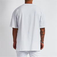 Oversized Fit T shirt Men Drop Shoulders Gym Bodybuilding Fitness Loose Hip-Hop T-shirt Quick Dry Mesh Streetwear Sports Tshirt - details 3